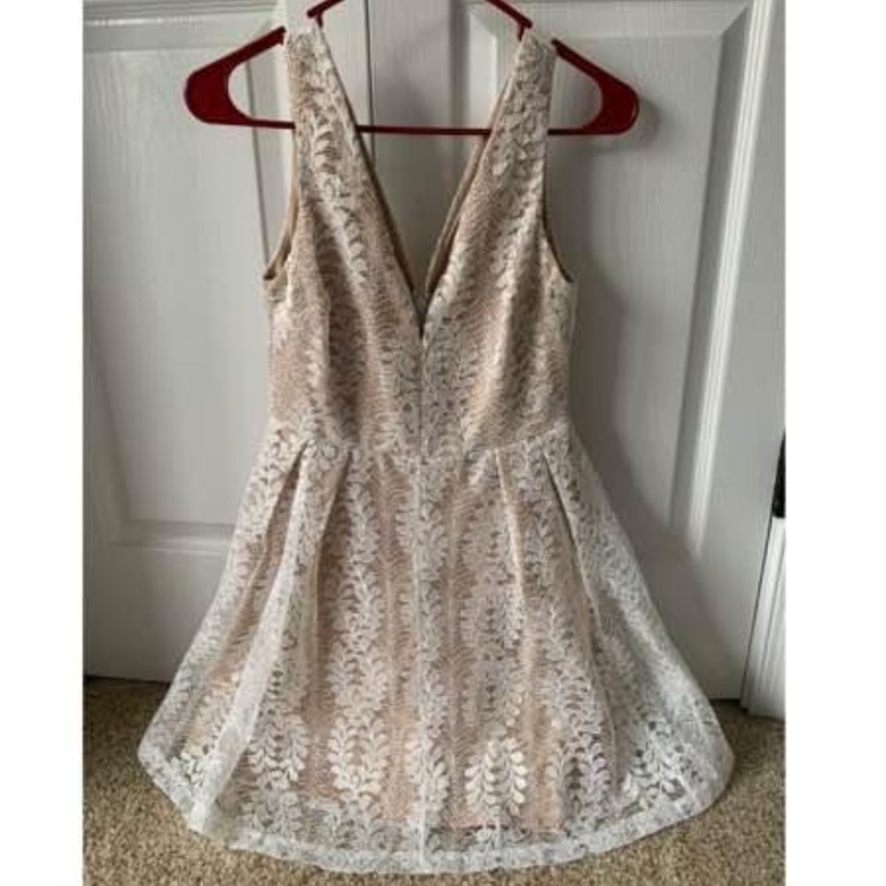 Lulus Short Formal White Lace Dress